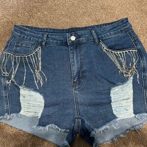 Embellished Denim Women Shorts